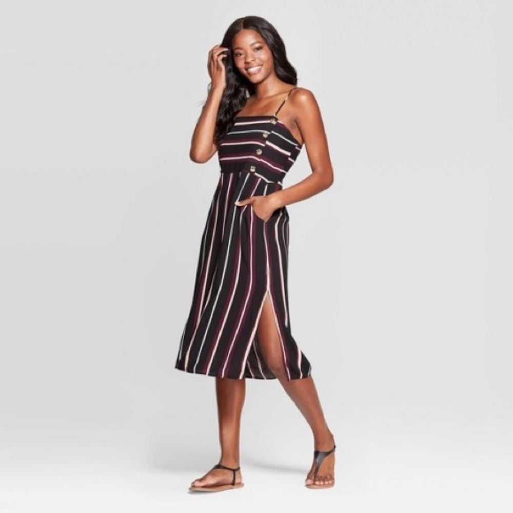 Stripped Midi Dress